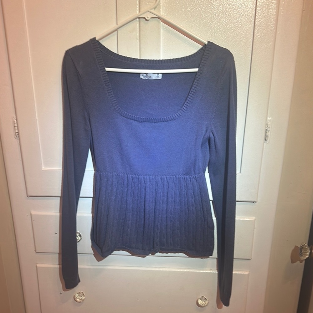 Hollister Women's Blue Long Sleeve Top